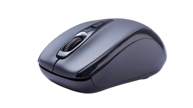 Closeup of computer mouse on colorful plaid cloth, a modern workspace essential