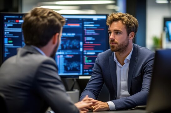 Business discussion with investors about cybersecurity investment,