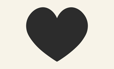Heart shape silhouette, Decorative heart icon, Black heart vector, Love symbol graphic