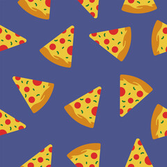 Cute pizza pattern background vector design