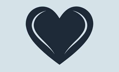 Heart shape silhouette, Decorative heart icon, Black heart vector, Love symbol graphic