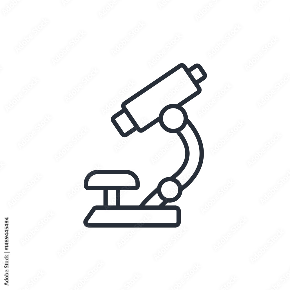 Poster microscope icon. vector.editable stroke.linear style sign for use web design,logo.symbol illustratio