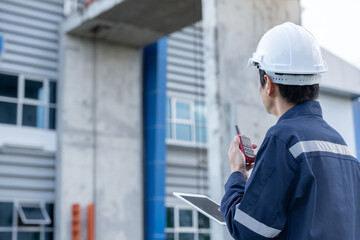 maintenance and inspector. Maintenance engineers are using walky talky to inform the results of inspection of buildings and structures. Irrigation engineers are exploring sluice systems