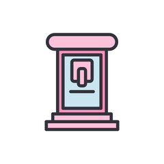 Stylized Presentation Kiosk With Advertisement Or Information Display