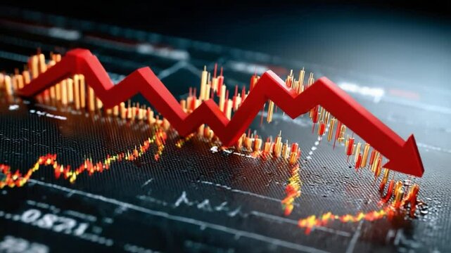 Economic downturn, financial market collapse concept: A compelling visualization of market downturns.