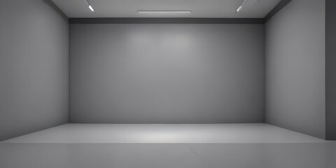 Minimalist grey studio backdrop, gradient walls  ,  interior,  showcase