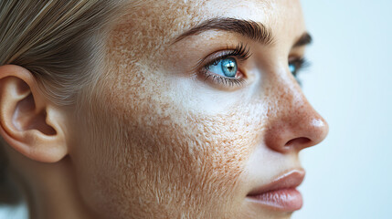 Side-by-side comparison of aged and rejuvenated skin layers in cross-sectional detail 