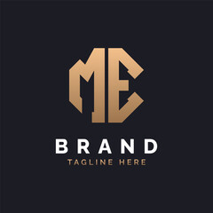 ME Logo Design. Modern, Minimal, Elegant and Luxury ME Logo. Alphabet Letter ME Logo Design for Brand Corporate Business Identity.