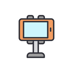 Orange Advertising Billboard With Blank Display For Commercial Advertisement