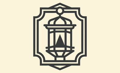 Lantern silhouette icon, Vintage lantern vector, Black lantern graphic, Hanging lamp design, Classic lantern shape