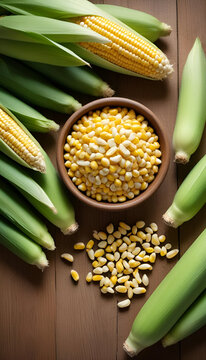 Close-up of Fresh Corn Cobs with Insects in Sunny Field &ndash; Golden Hour Light, Summer Agriculture Scene