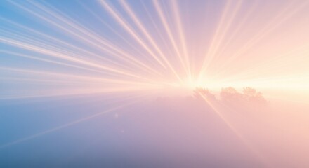 Fototapeta premium Abstract ethereal background with sun rays and light leak