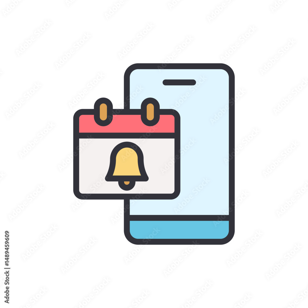 Poster mobile notification reminder icon for schedules and important dates