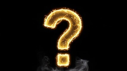 Burning Question: Fiery Question Mark on Black - Powered by Adobe