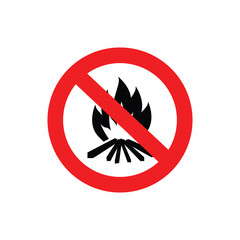 No open flames allowed, prohibition sign for safety in restricted areas.