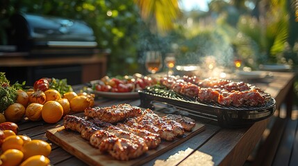 Summer beach barbecue theme