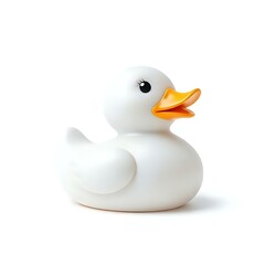 Adorable Rubber Duck Isolated on White