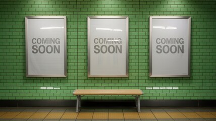 Urban Anticipation: Subway Station Posters Announcing Something New, Coming Soon