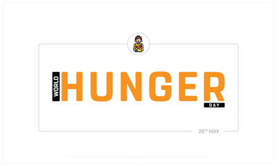 World Hunger Day on white background, Typographic Design of Hunger Day, Vector Design of World Hunger Day, World Hunger Day Design