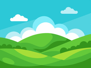 Vibrant fantasy landscape carton digital art illustration background wallpaper