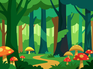 Vibrant fantasy landscape carton digital art illustration background wallpaper