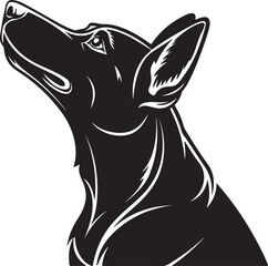 Proud Dog Face Silhouette with Lifted Chin