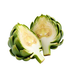 Fototapeta premium Photorealistic Artichoke Halves Showcase Delicate Layers and Textures in a Culinary Delight