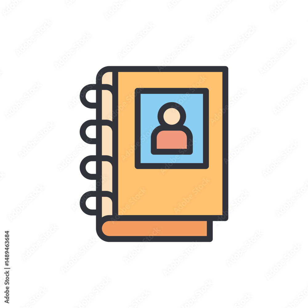 Poster address book with customizable avatar icon for user management system