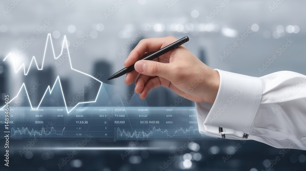 Poster analyzing financial trends with augmented reality for data-driven decisions