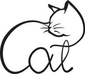 cat line art design