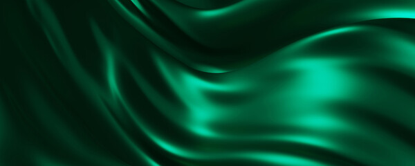 Luxury dark green fabric background 3d render
