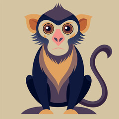 Vector illustration of a monkey in full length
