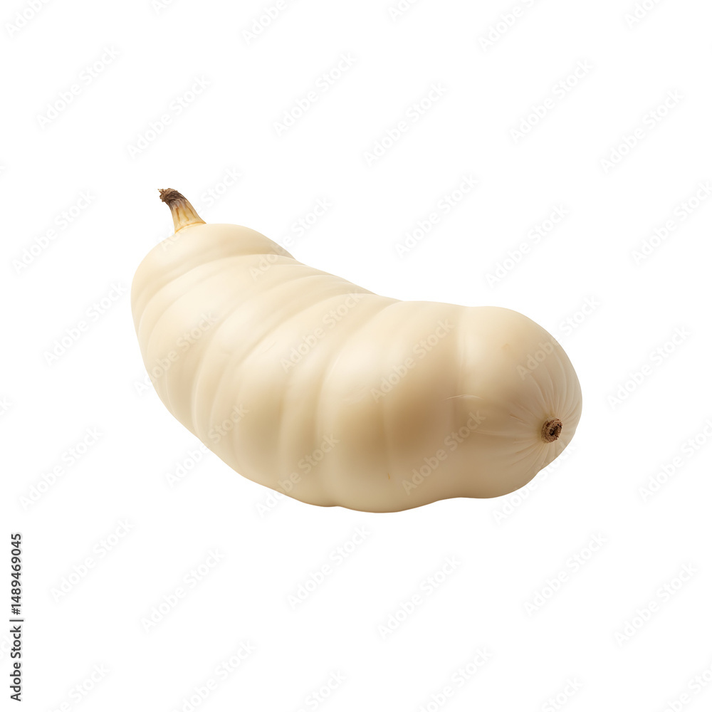 Poster photorealistic close-up of a yam bean with intricate details on a plain , capturing the texture and 