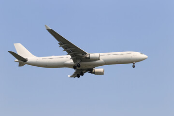 Airplane with beautiful sky on background,Travel and transportation concept.