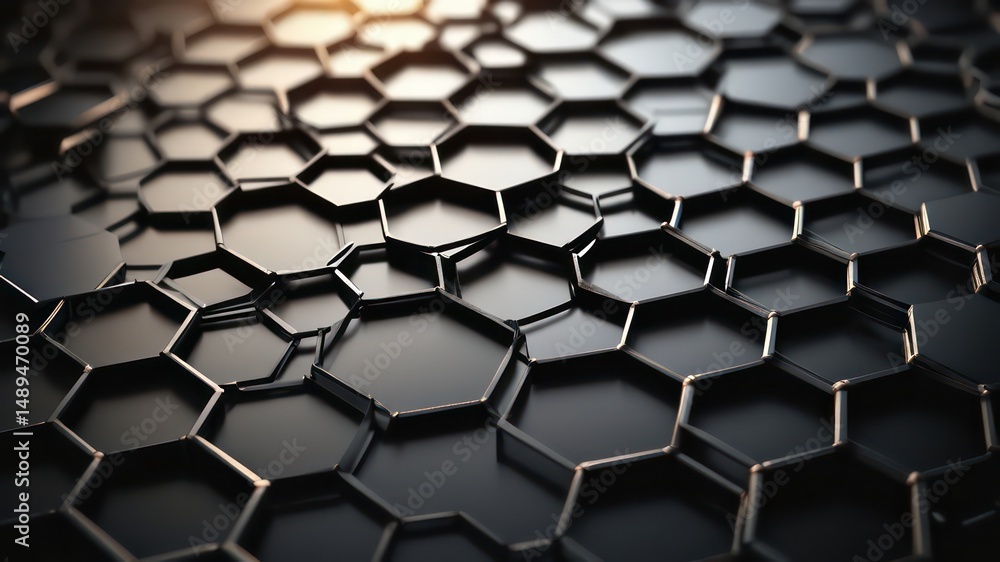 Aufkleber abstract dark hexagonal grid pattern background