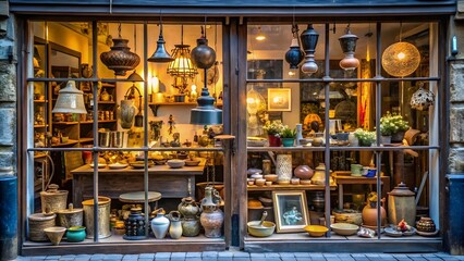 Antique Shop Window Display