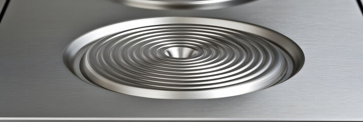 Abstract Metal Texture Circular Design Modern Industrial Background Steel art grey rings image shiny