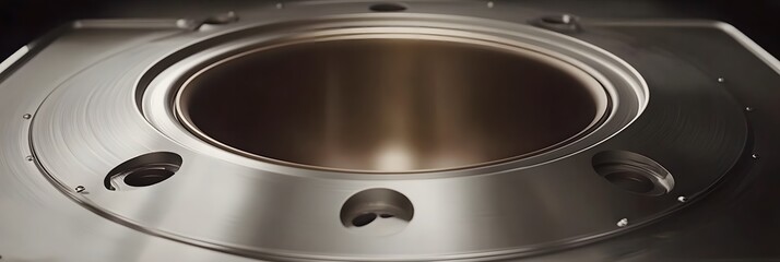 Industrial Metal Component Precise Engineering Detail Macro Shot part grey steel shiny chrome design