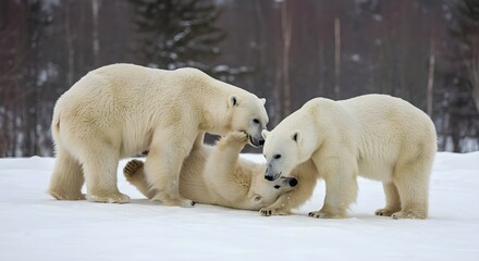 Bears Playing in the Snow: A Heartwarming Winter Scene