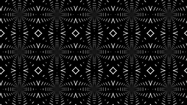 Black Aztec Pattern Animaiton: Modern Tribal Design Motion Graphics 
