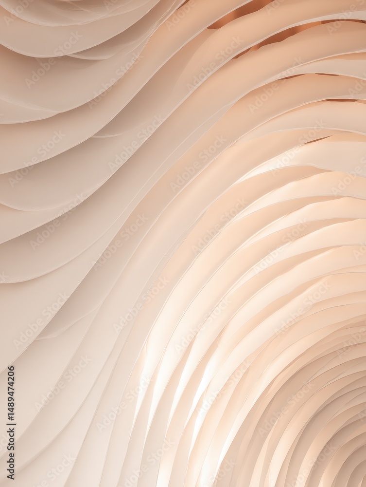Poster abstract wavy pattern in soft beige tones creating a serene and calming background for design and ar