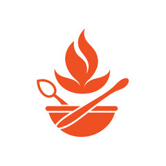 Restaurant Label with Saffron and Spoon Design