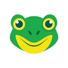 Frog Head Logo with Wide Eyes and Clean Curves
