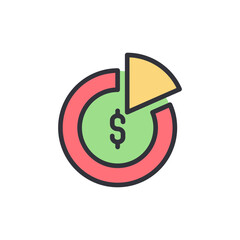 Depicts Financial Growth With A Chart Of Dollar Division