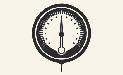 Meat thermometer silhouette, Cooking thermometer icon, Kitchen tool vector, Meat Thermometer Black Vector Silhouette 