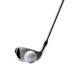 golf club and ball Isolated on white and transparent background.