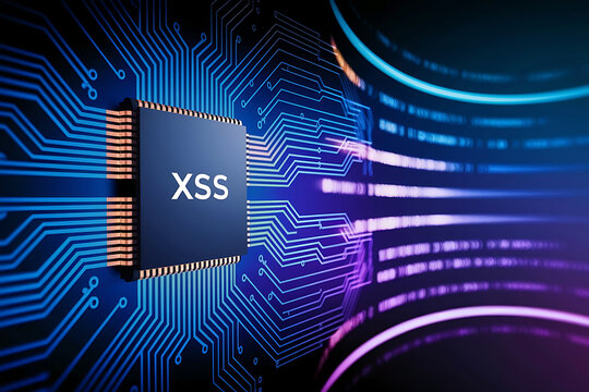 Cross-Site Scripting (XSS) Chip on Circuit Board &ndash; Cybersecurity and Web Security Concept, XSS attack, cross-site scripting, XSS vulnerability, cybersecurity, web security, XSS prevention, 

