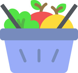 Grocery Basket Flat Icon