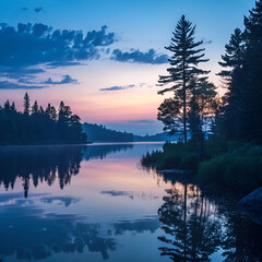 Fototapeta premium sunrise over the lake