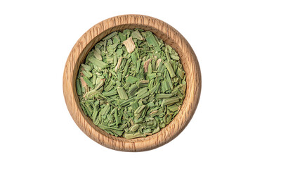 fresh rosemary in a wooden bowl